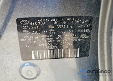 2019 Hyundai Elantra Se из США, поврежденный, VIN KMHD74LF6KU790965